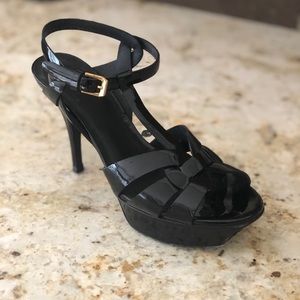 YSL Tribute T-Strap Sandal Patent Leather SZ 36.5